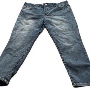 Democracy AB Solution Women's Jeans Medium Wash Comfort Fit Distressed Size 14